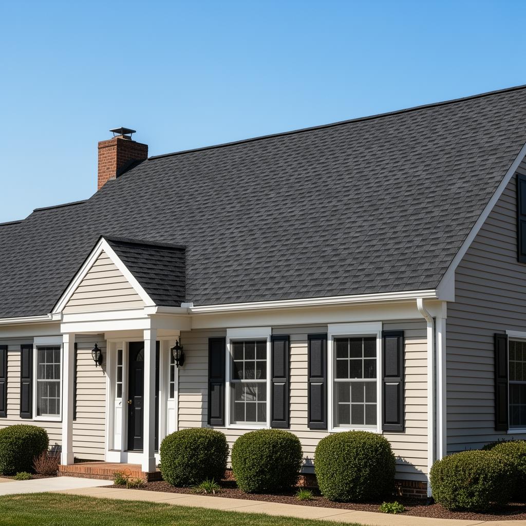 New architectural asphalt shingle roof on a Maryland colonial home